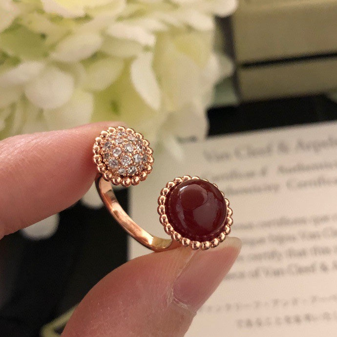 [⭐Hyrra Jewelry]PERLEE COULEURS DIAMOND ROSE GOLD BETWEEN THE FINGER RING