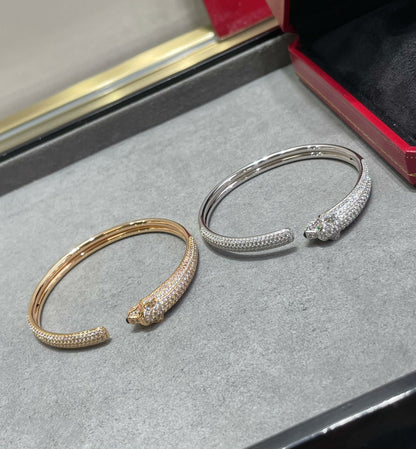 [⭐Hyrra Jewelry]PANTHERE FULL DIAMOND OPEN BRACELET