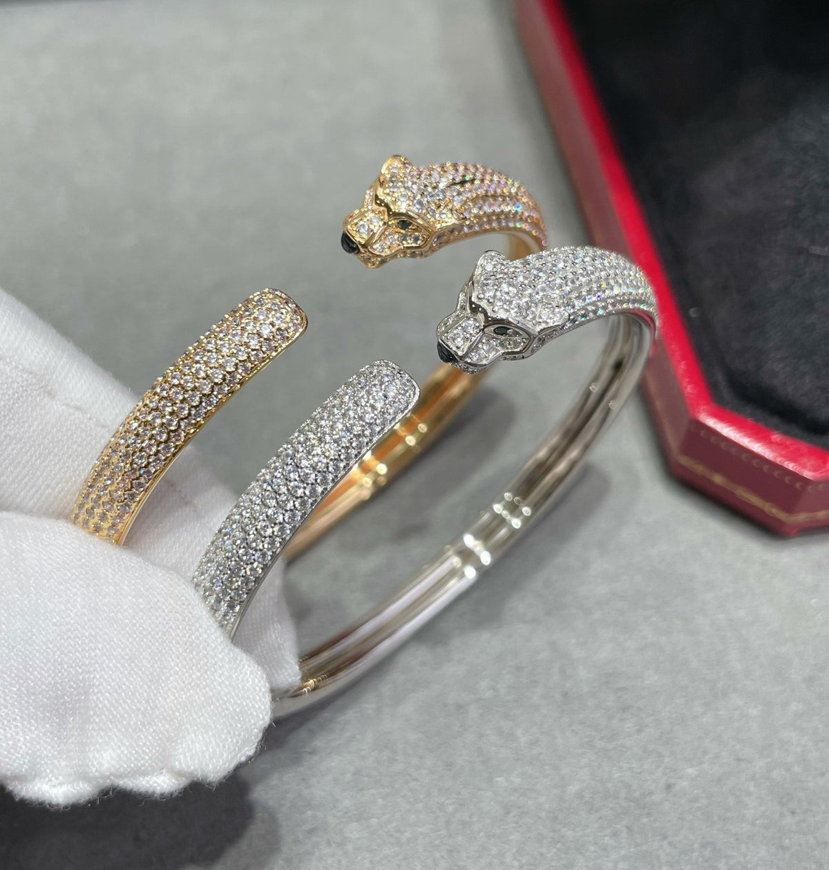 [⭐Hyrra Jewelry]PANTHERE FULL DIAMOND OPEN BRACELET