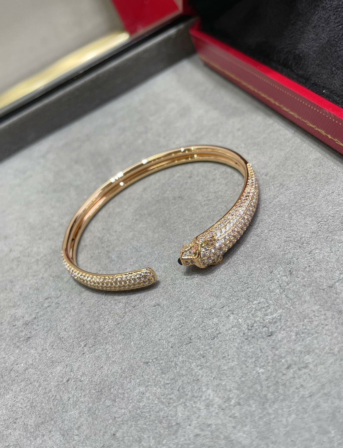 [⭐Hyrra Jewelry]PANTHERE FULL DIAMOND OPEN BRACELET