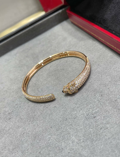 [⭐Hyrra Jewelry]PANTHERE FULL DIAMOND OPEN BRACELET