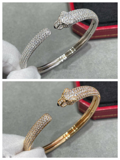 [⭐Hyrra Jewelry]PANTHERE FULL DIAMOND OPEN BRACELET