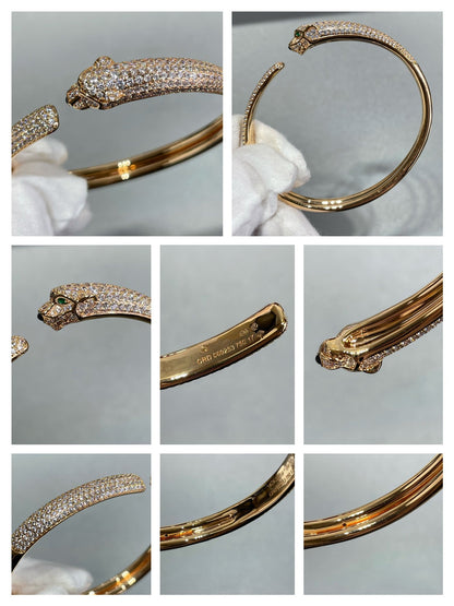 [⭐Hyrra Jewelry]PANTHERE FULL DIAMOND OPEN BRACELET