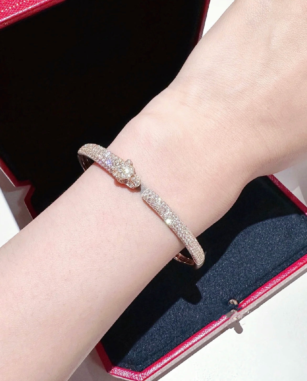 [⭐Hyrra Jewelry]PANTHERE FULL DIAMOND OPEN BRACELET