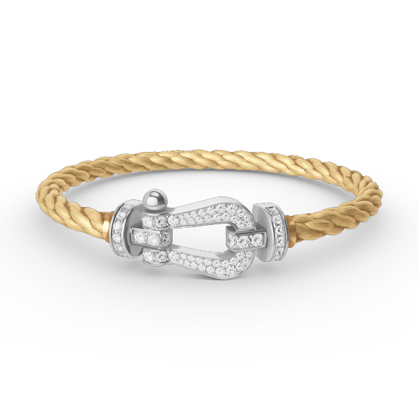 [⭐Hyrra Jewelry]FORCE LARGE HORSESHOE FULL DIAMOND BRACELET SILVER