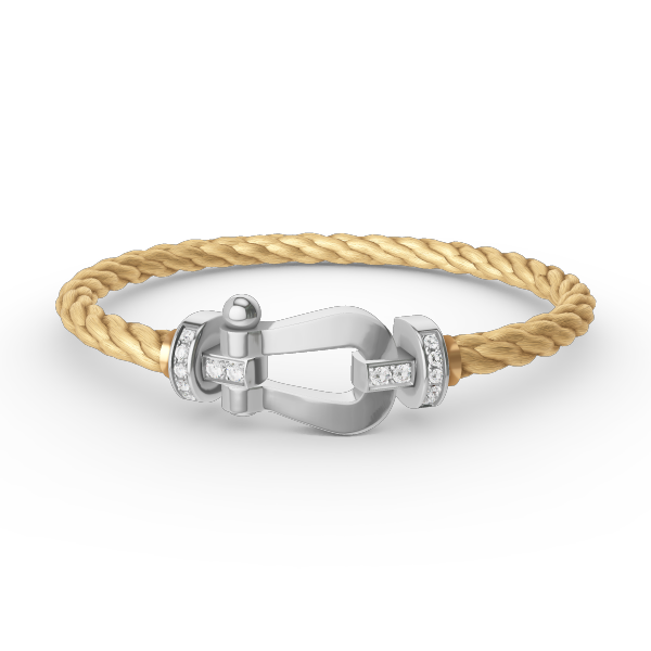 [⭐Hyrra Jewelry]FORCE LARGE HORSESHOE HALF DIAMOND BRACELET SILVER