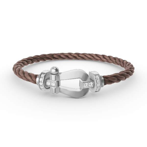 [⭐Hyrra Jewelry]FORCE LARGE HORSESHOE HALF DIAMOND BRACELET SILVER