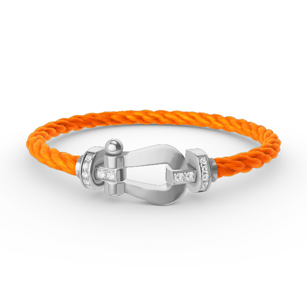 [⭐Hyrra Jewelry]FORCE LARGE HORSESHOE HALF DIAMOND BRACELET SILVER