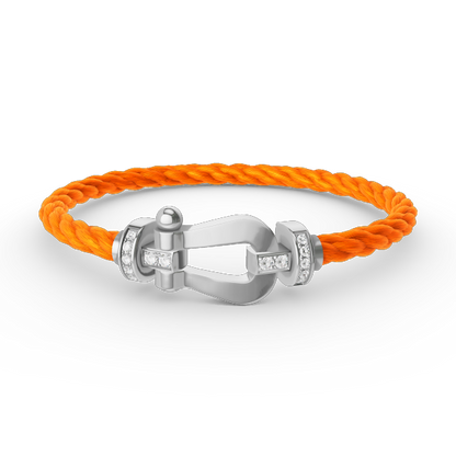 [⭐Hyrra Jewelry]FORCE LARGE HORSESHOE HALF DIAMOND BRACELET SILVER