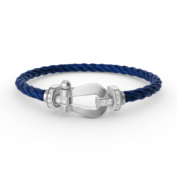 [⭐Hyrra Jewelry]FORCE LARGE HORSESHOE HALF DIAMOND BRACELET SILVER