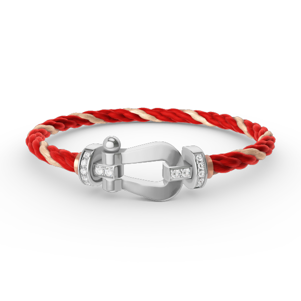 [⭐Hyrra Jewelry]FORCE LARGE HORSESHOE HALF DIAMOND BRACELET SILVER