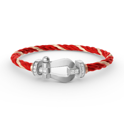 [⭐Hyrra Jewelry]FORCE LARGE HORSESHOE HALF DIAMOND BRACELET SILVER