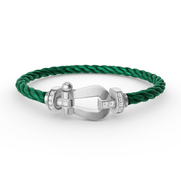[⭐Hyrra Jewelry]FORCE LARGE HORSESHOE HALF DIAMOND BRACELET SILVER
