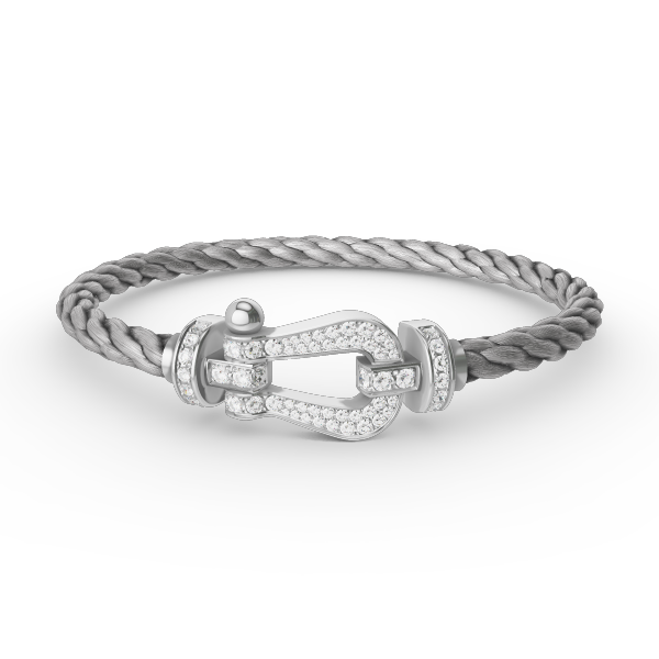 [⭐Hyrra Jewelry]FORCE LARGE HORSESHOE FULL DIAMOND BRACELET SILVER