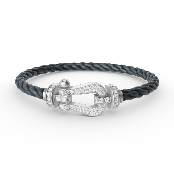 [⭐Hyrra Jewelry]FORCE LARGE HORSESHOE FULL DIAMOND BRACELET SILVER