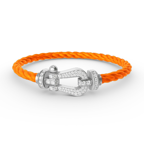 [⭐Hyrra Jewelry]FORCE LARGE HORSESHOE FULL DIAMOND BRACELET SILVER
