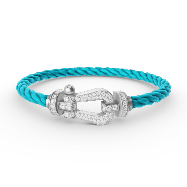 [⭐Hyrra Jewelry]FORCE LARGE HORSESHOE FULL DIAMOND BRACELET SILVER