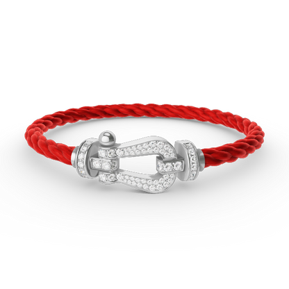 [⭐Hyrra Jewelry]FORCE LARGE HORSESHOE FULL DIAMOND BRACELET SILVER