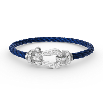 [⭐Hyrra Jewelry]FORCE LARGE HORSESHOE FULL DIAMOND BRACELET SILVER
