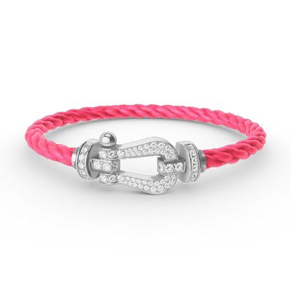 [⭐Hyrra Jewelry]FORCE LARGE HORSESHOE FULL DIAMOND BRACELET SILVER