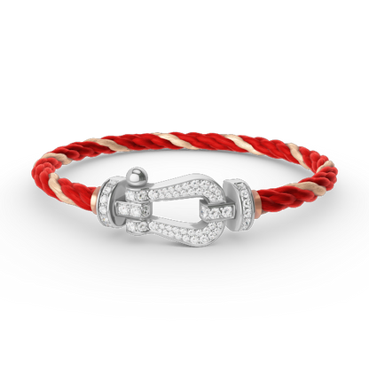 [⭐Hyrra Jewelry]FORCE LARGE HORSESHOE FULL DIAMOND BRACELET SILVER
