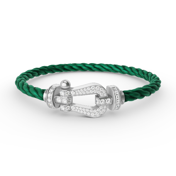 [⭐Hyrra Jewelry]FORCE LARGE HORSESHOE FULL DIAMOND BRACELET SILVER