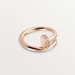 [⭐Hyrra Jewelry]JUSTE RING 2.65MM PINK GOLD DIAMOND