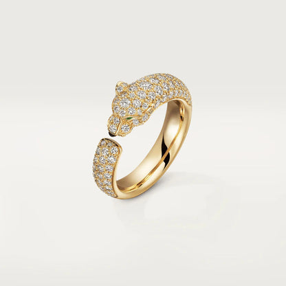 [⭐Hyrra Jewelry]PANTHERE PINK GOLD DIAMOND RING