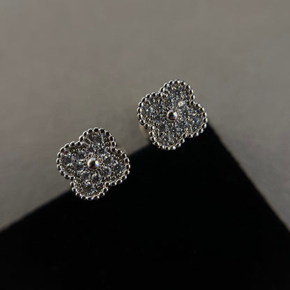 [⭐Hyrra Jewelry]CLOVER MINI DIAMOND STUD EARRINGS