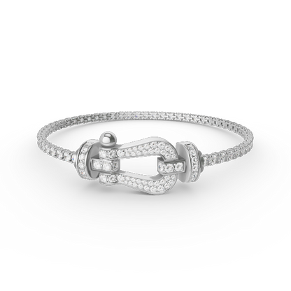 [⭐Hyrra Jewelry]FORCE  LARGE HORSESHOE FULL DIAMOND TENNIS BRACELET