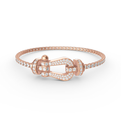 [⭐Hyrra Jewelry]FORCE  LARGE HORSESHOE FULL DIAMOND TENNIS BRACELET