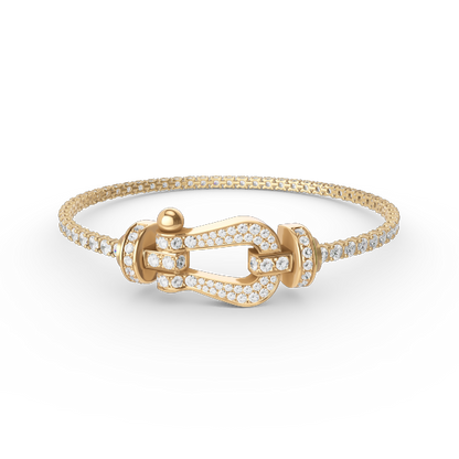 [⭐Hyrra Jewelry]FORCE  LARGE HORSESHOE FULL DIAMOND TENNIS BRACELET